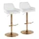 Option White Faux Leather/Gold Metal