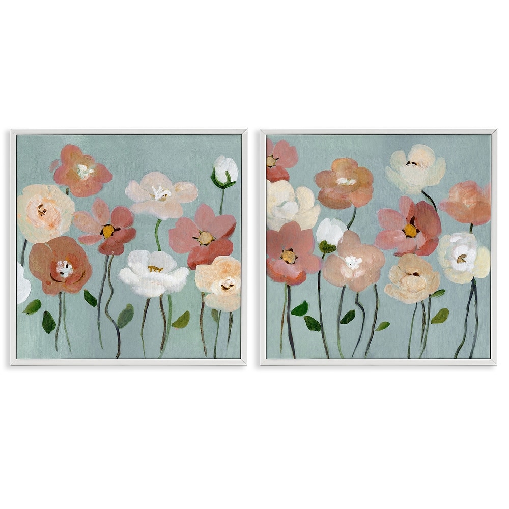 Stupell Budding Boho Blooms Framed Giclee Art Design By Charity Henderson (Set of 2)