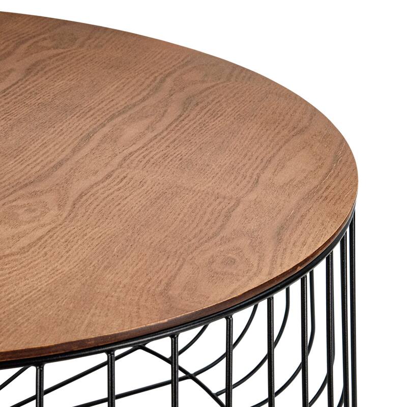 LeisureMod Runswick Modern Round Center Coffee Table - Mid Century Accent Side End Table for Home Office Living Room Bedroom