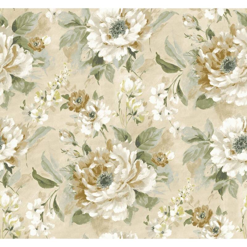 Seabrook Designs Lattimore Floral Unpasted Wallpaper