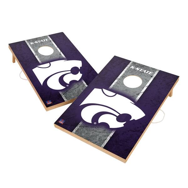 slide 2 of 6, Vintage Kansas State University Wildcats 2x4 Tailgate Cornhole Boards Include Carrying Case