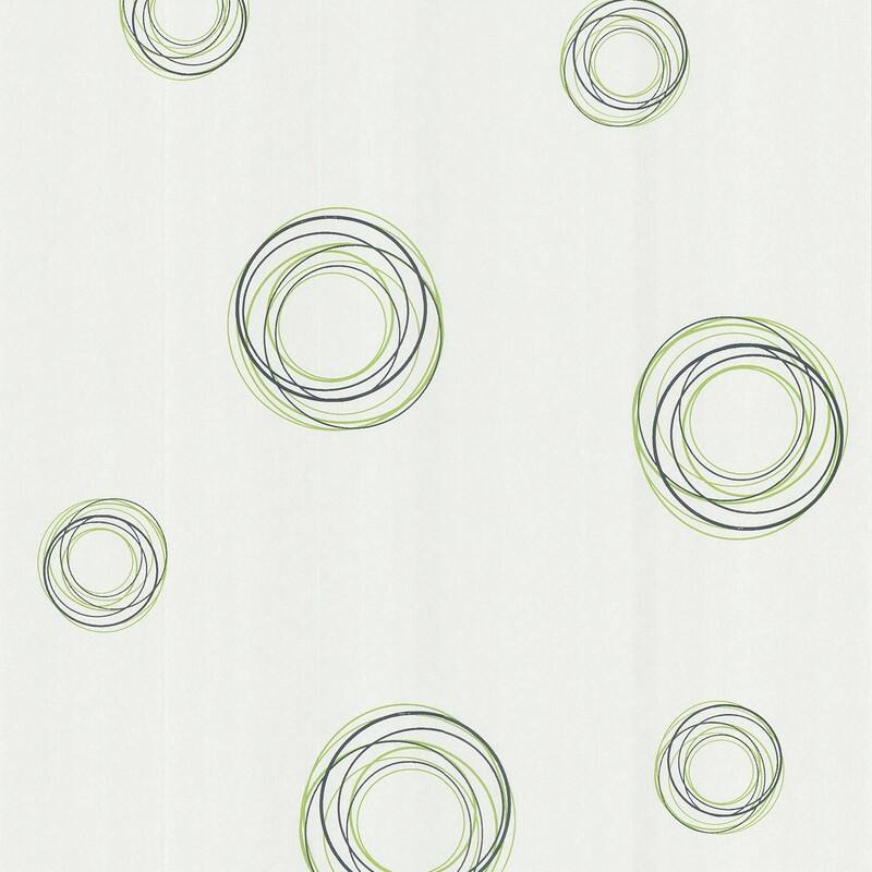 Brewster Fleming Green Geo Swirl Wallpaper - 20.5in x 396in x 0.025in