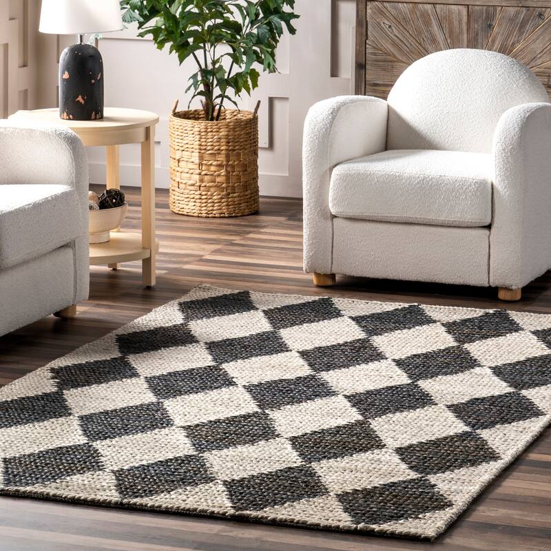 Nuloom Chaya Diamond Striped Jute Blend Area Rug
