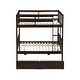 preview thumbnail 36 of 34, Full Over Full Rubber Wood Convertible into 2 Full Beds Bunk Bed with 2 Drawers ,Ladder and Safety Guardrails