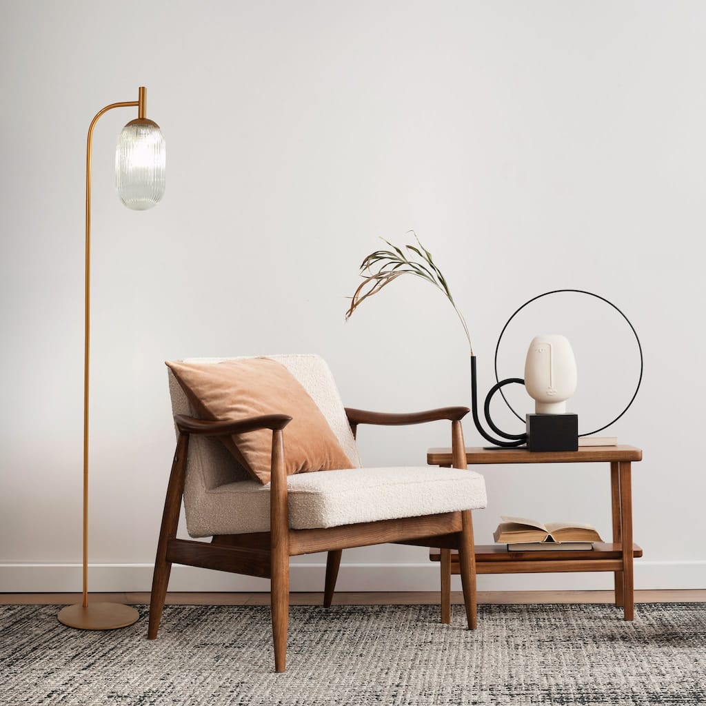 Classic Modern Bronze and Clear Upward Lighting Design Floor Lamp