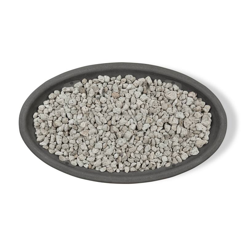 Riverside 48" Oval Propane Fire Bowl in Shale by Real Flame