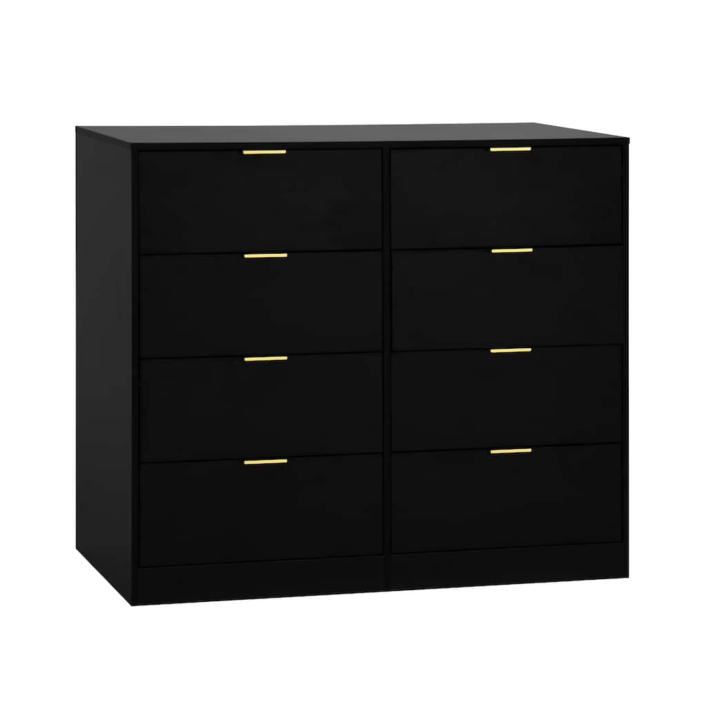 Chest of Drawers Wardrobe Armoire Closet Clothing Storage Cabinet, Black 6-Drawer Dresser for Bedroom