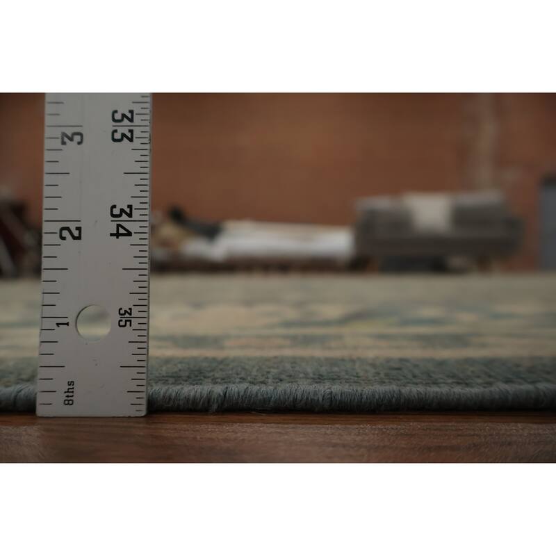 Hand Knotted Oriental 100% Wool Carpet Traditional All-Over Navy Blue & Blues Ziegler Area Rug - 12' 3'' X 10' 10''