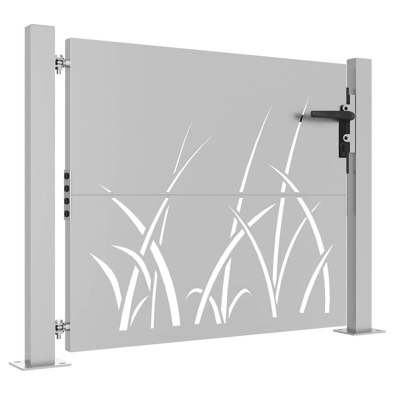 vidaXL Garden Gate 39.4x39.4" Corten Steel Grass Design - 43.3 x 41.3"