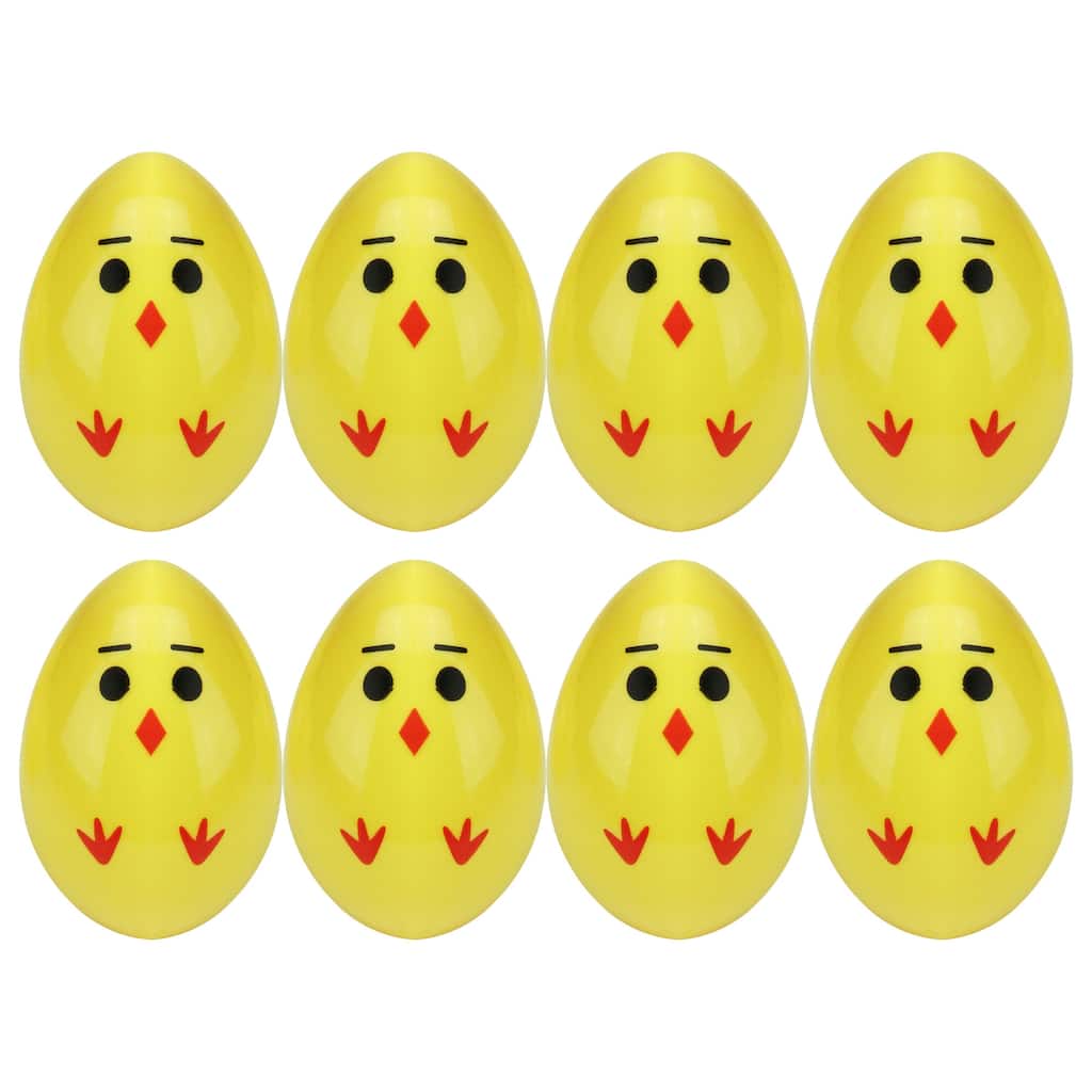 Set of 8 Chick Easter Egg Decorations 2.5"