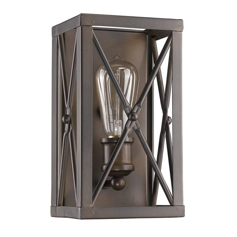 Steel Geometric Wall Sconce with Open Frame Dimmable, Hardwired - 4.5” x 5.5” x 10” (D x W x H)