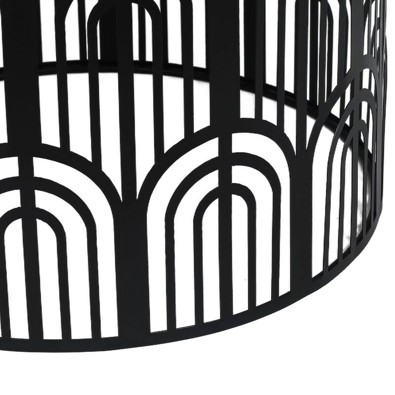 Adeco Set of 2 Round Metal Nesting Side End Tables Set - set of 2