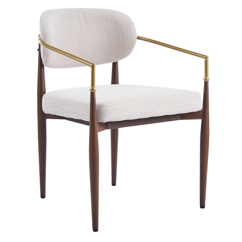 Christopher Knight Home - GlamCore Modern Upholstered Metal Base Dining Chairs with Gold Accents