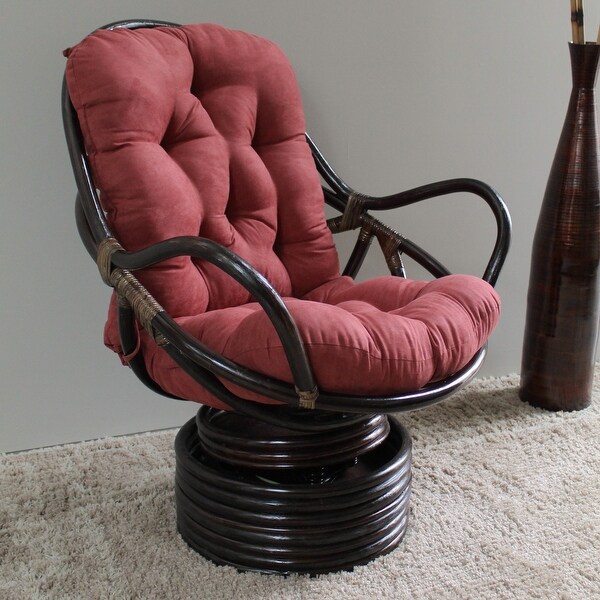 Rattan coil base on sale swivel rocker chair cushions