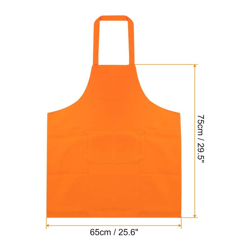 4pcs Kitchen Cooking Aprons 75x65cm Polyester Art Apron - 75cmx65cm - Orange