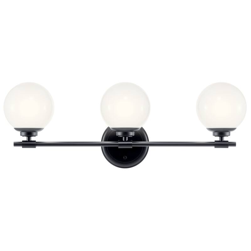 Benno 24.5 in. 3-Light Bathroom Vanity Light with Opal Glass