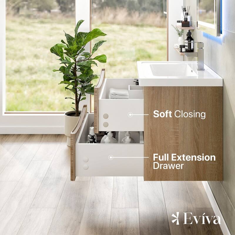Eviva Smile 30 in. Bath Vanity with Integrated Acrylic Top