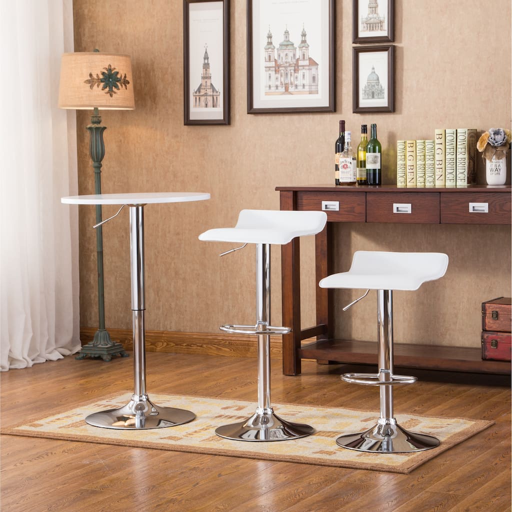 Casual Dining Table Sets Multifunctional Dining Table Sets with Adjustable Height Bar Table and Swivel Stools