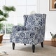 preview thumbnail 16 of 80, Mid-Century Modern Linen/ Vegan Leather Wing Back Accent Chair