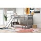 preview thumbnail 5 of 23, Twin over Twin Space-saving Low Bunk Bed with Slide and Ladder, Gray