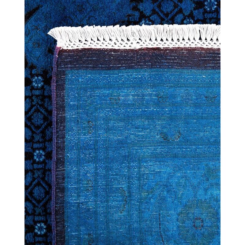 Fine Vibrance One-of-a-Kind Hand-Knotted Area Rug - Blue, 9' 1" x 12' 2" - 9' 1" x 12' 2"
