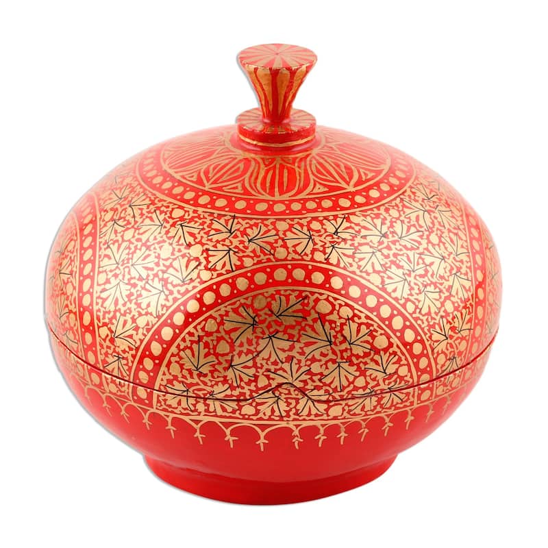 NOVICA Handmade Kashmir Magnificence Papier Mache Decorative Box