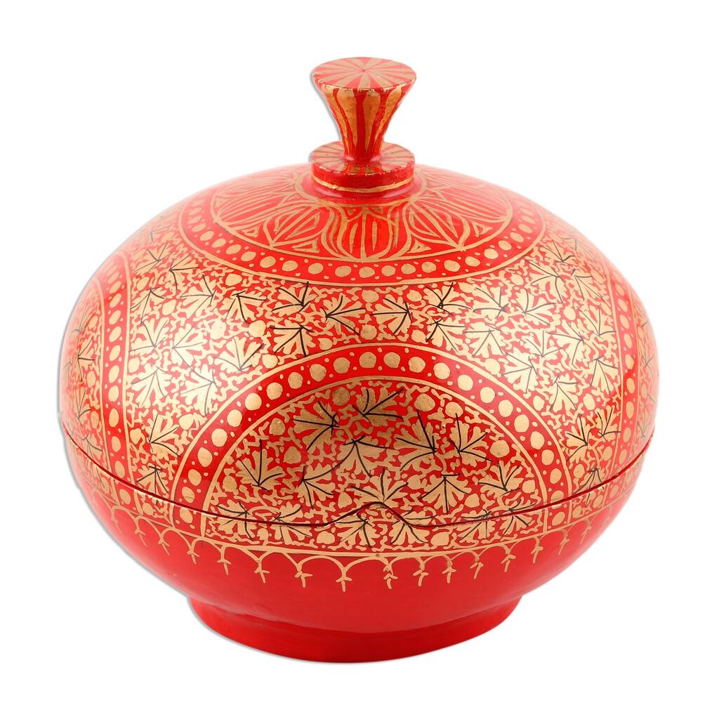 NOVICA Handmade Kashmir Magnificence Papier Mache Decorative Box