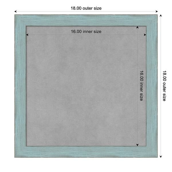 dimension image slide 5 of 17, Framed Magnetic Board, Sky Blue Rustic