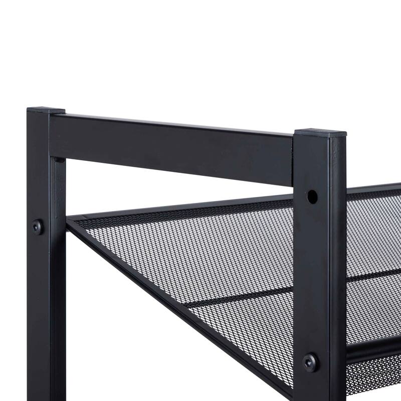 Organize It All 4 Tier Adjustable Mesh Shoe Rack in Black