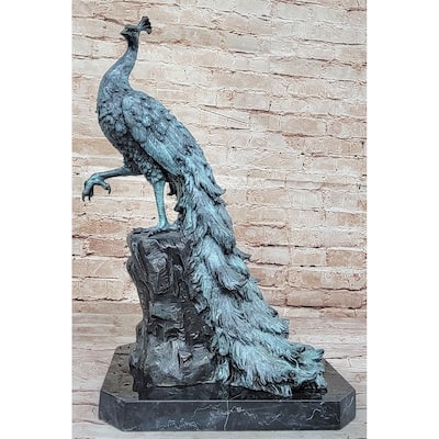 Original Signed Milo Pea Artwork Animal Exotic Bird Bronze Sculpture Art