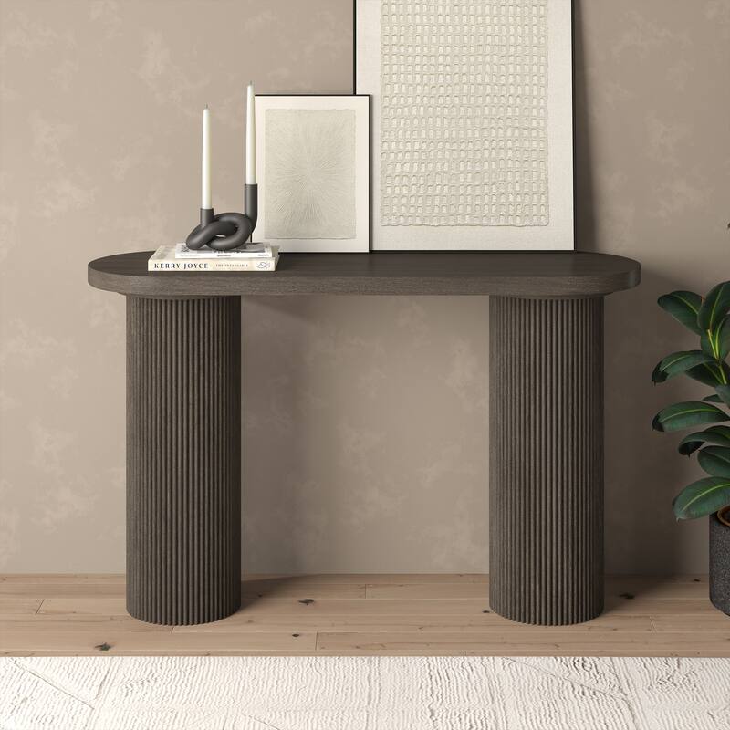 Isa 55" Wide Oval Fluted Console Table - 55" Wide