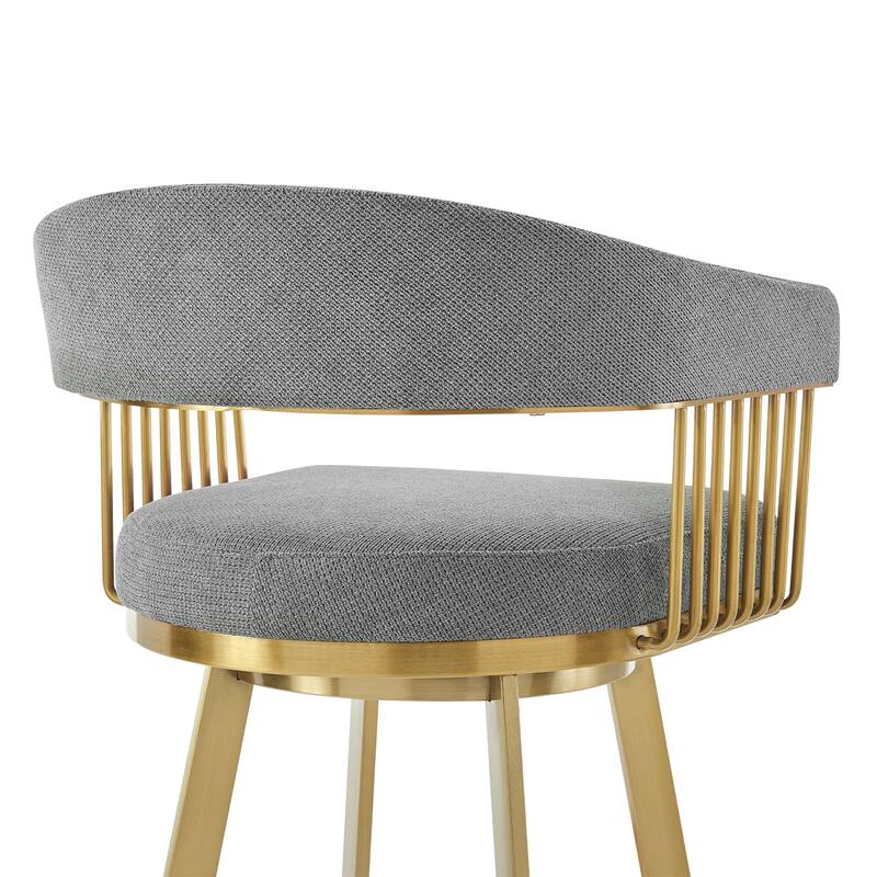 Chelsea Modern Swivel Bar Stool, Upholstered Counter Height Chair with Metal Frame