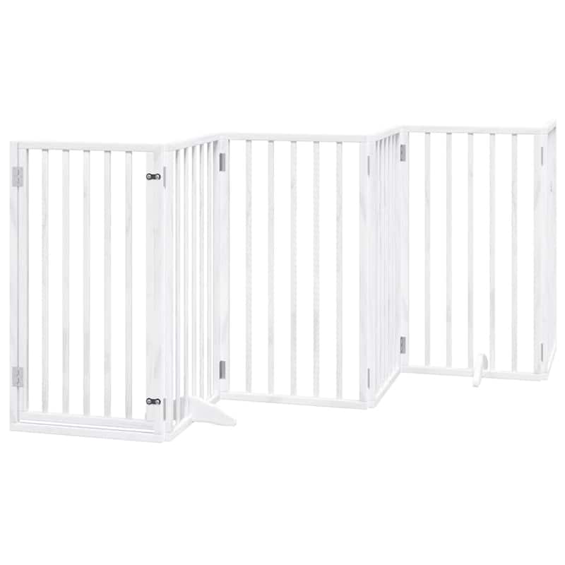 vidaXL Dog Gate Foldable Poplar Wood