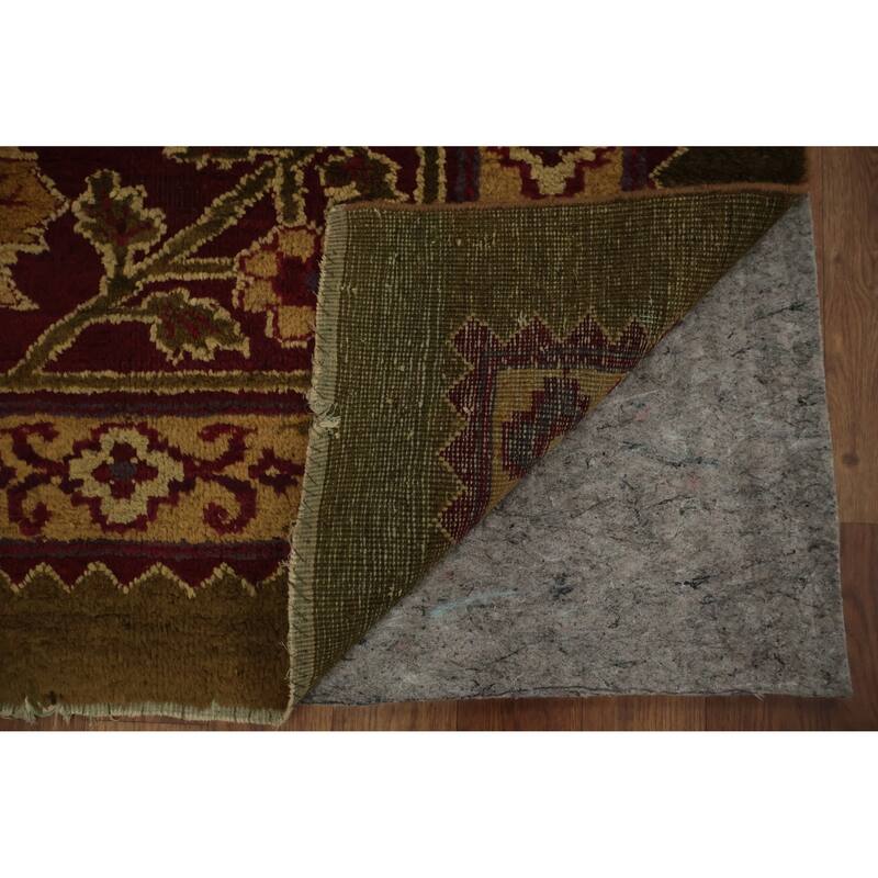 Hand Knotted Oriental 100% Wool Carpet Traditional Floral Green Agra Area Rug - 14' 10'' X 13' 1''