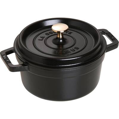Staub 20cm / 2.3 qt Cast Iron Round Cocotte Pot, Black