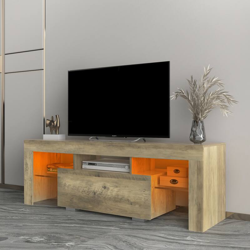 55-Inch Modern TV Stand with LED RGB Lights