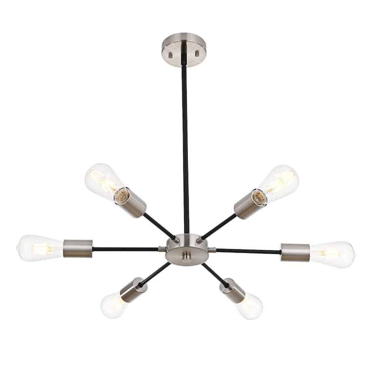 Modern Sputnik Chandelier 6 Lights Mid Century Ceiling Light