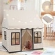 preview thumbnail 4 of 18, Toddler Large Playhouse with Star String Lights - 47.5" x 40" x 54" (L x W x H)