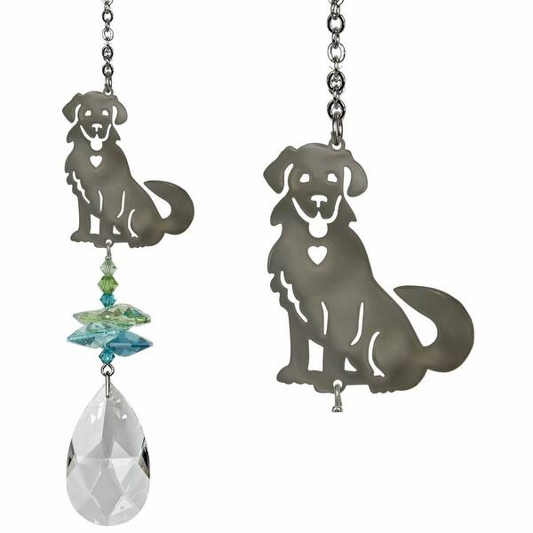 slide 2 of 4, Woodstock Crystal Fantasy Suncatcher - Dog