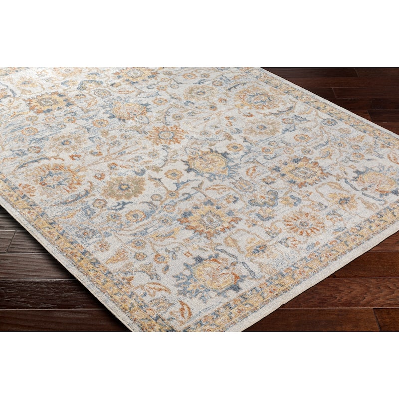 Livabliss Lillian Machine Washable Floral Transitional Area Rug