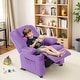 preview thumbnail 65 of 71, MCombo Big Kids Recliner Chair for Toddler Boys and Girls Faux Leather - 28.3"(L)x26.4"(W)x34.2"(H) Violet