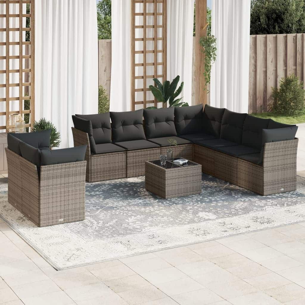 vidaXL Garden Sofa Set Grey - 21.7 x 21.7 x 14.6
