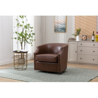 Swivel Barrel Chair, Comfy Round Accent Chair - Bed Bath & Beyond ...