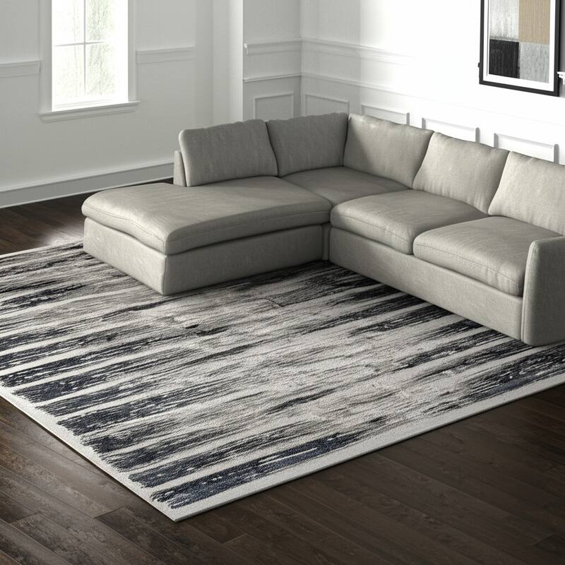 HomeRoots Abstract Bohemian Runner Area Rug - 156.00 in. x 118.00 in.  x 0.39 in.