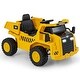 preview thumbnail 3 of 9, 12V Caterpillar Licensed Kids Ride on Dump Truck with Tiltable Bump Bed - 43" x 28" x 24" (L x W x H)
