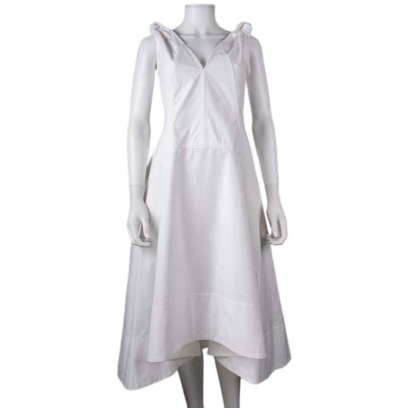 Bottega Veneta Knotted Cotton Canvas Dress - 36