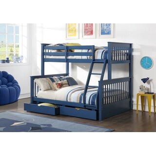 Navy blue bunk cheap beds twin over full