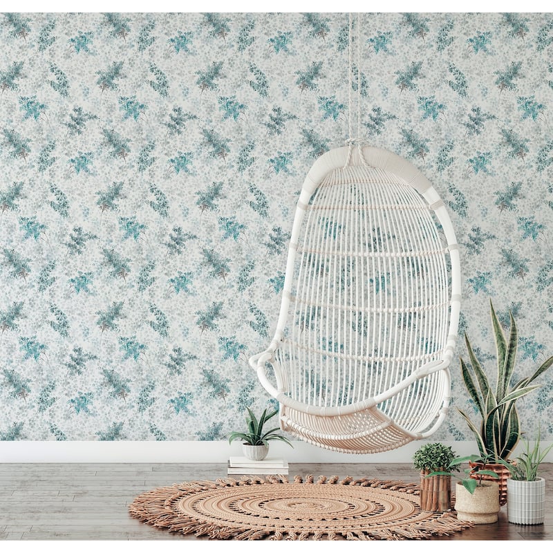Galerie Wallcoverings Flora Soft Floral Foliage Vinyl on Non-woven Matte Wallpaper Roll
