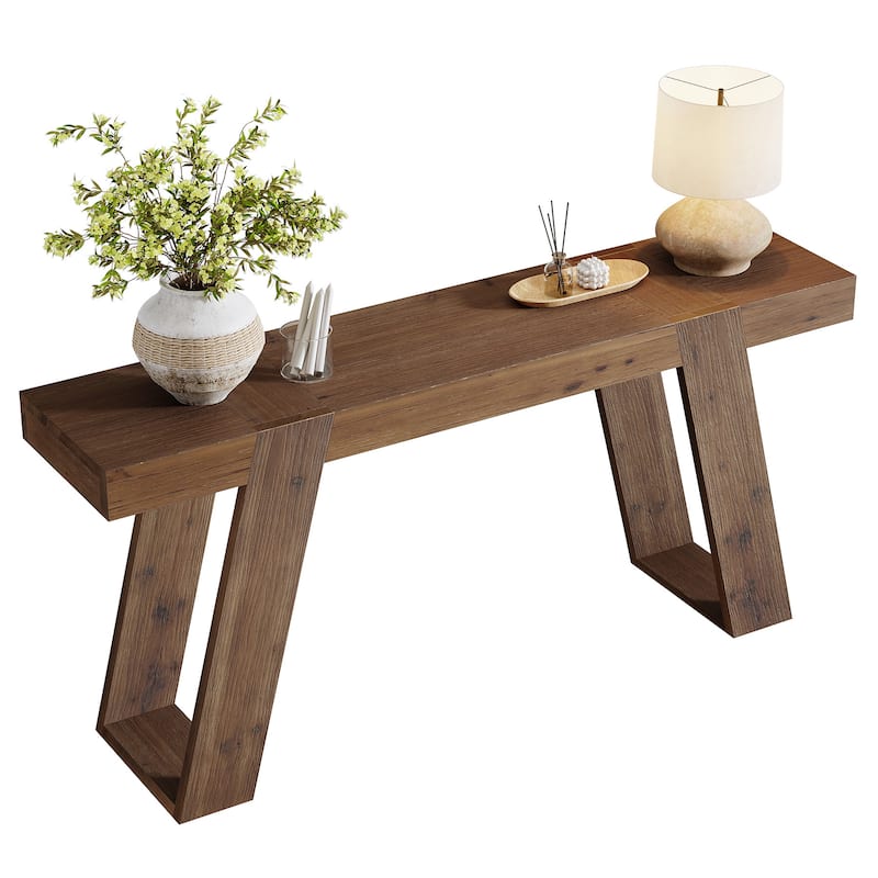 Solid Wood Console Table, Sofa Table Behind Couch, Hallway Entrance Foyer Living Room Accent Entryway Table