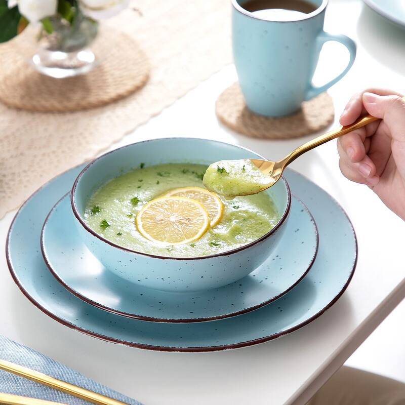 vancasso Moda 16-Piece Matte Speckled Dinnerware Set, Service for 4